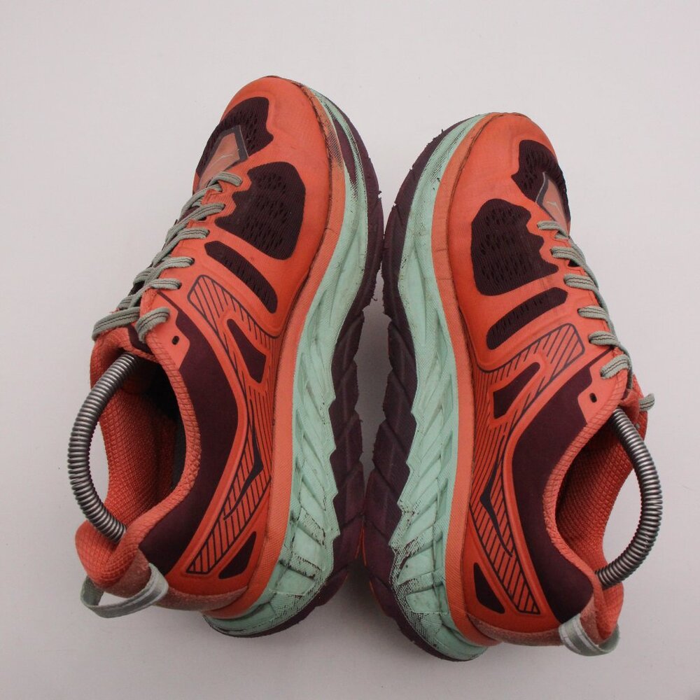 Hoka One One Stinson ATR 5 Women's Size 9.5  Orange Green Casual Sneaker - Picture 6 of 10